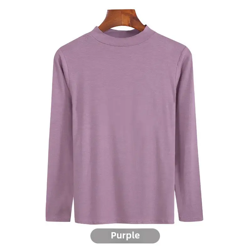 Women's Long Sleeve Khaki Solid T-Shirt - Image 108