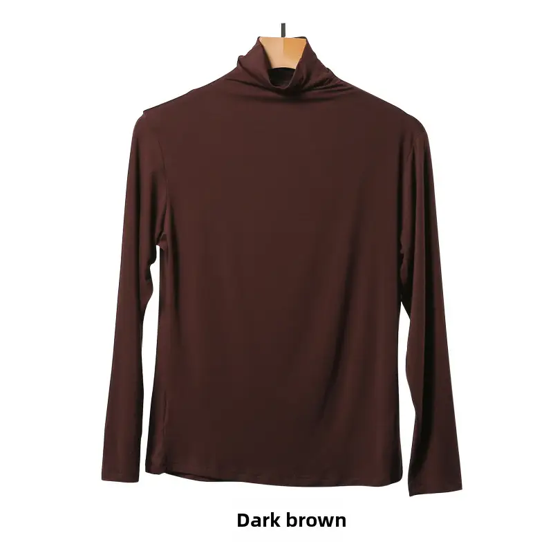Women's Long Sleeve Khaki Solid T-Shirt - Image 21