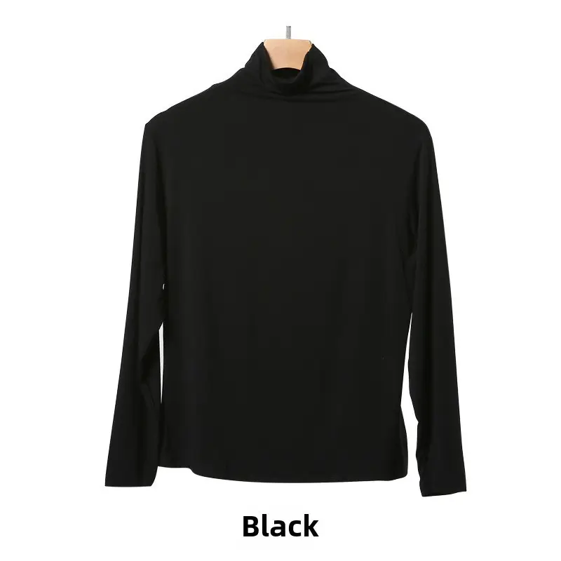 Women's Long Sleeve Khaki Solid T-Shirt - Image 4