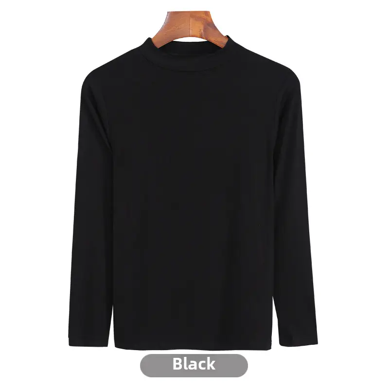 Women's Long Sleeve Khaki Solid T-Shirt - Image 75