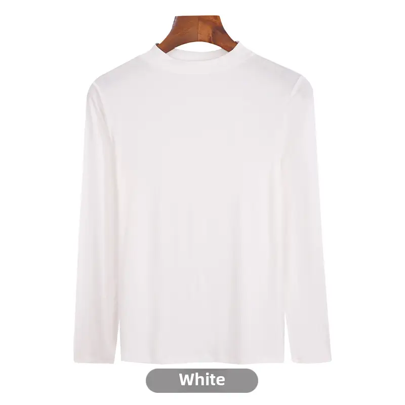 Women's Long Sleeve Khaki Solid T-Shirt - Image 78