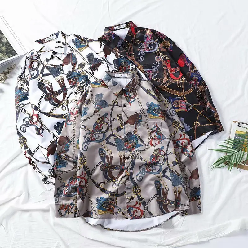 Korean Printed Long Sleeve Shirt Black Red Butterfly - Image 4