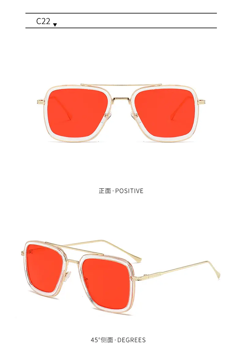 Men's Square Frame Spider-Man Sunglasses Red Lens β feature 35