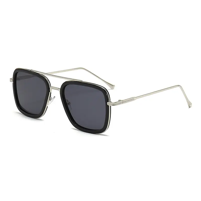 Men's Square Frame Spider-Man Sunglasses Red Lens