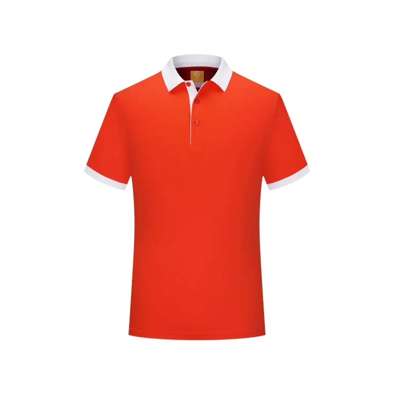 Orange Polo T-Shirt with White Collar Design - Image 16