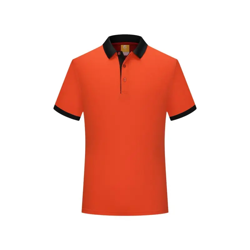Orange Polo T-Shirt with White Collar Design - Image 17