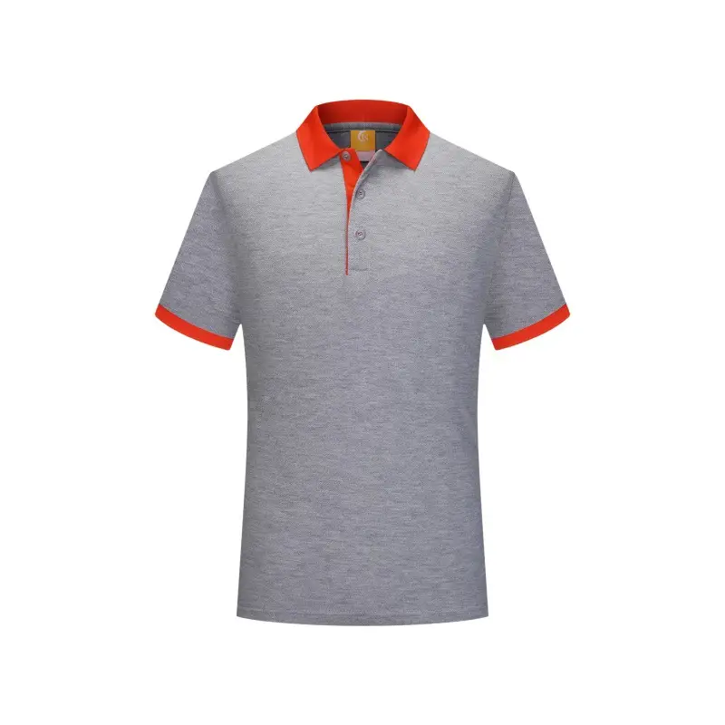 Orange Polo T-Shirt with White Collar Design - Image 10