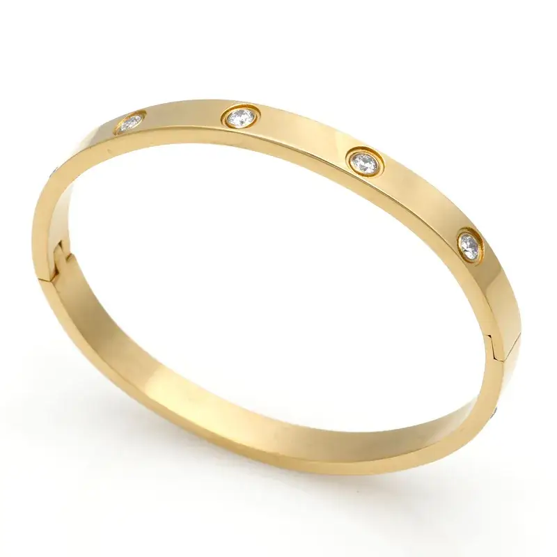 18K Gold Ten Diamond Couple Love Bracelet