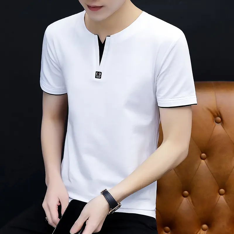 Men's Grey Short Sleeve T-Shirt 2025 Korean Style - Image 5