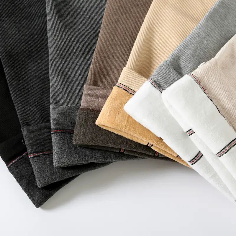 Maternity Leggings 450g Cotton Vertical Stripe Cashmere - Image 5
