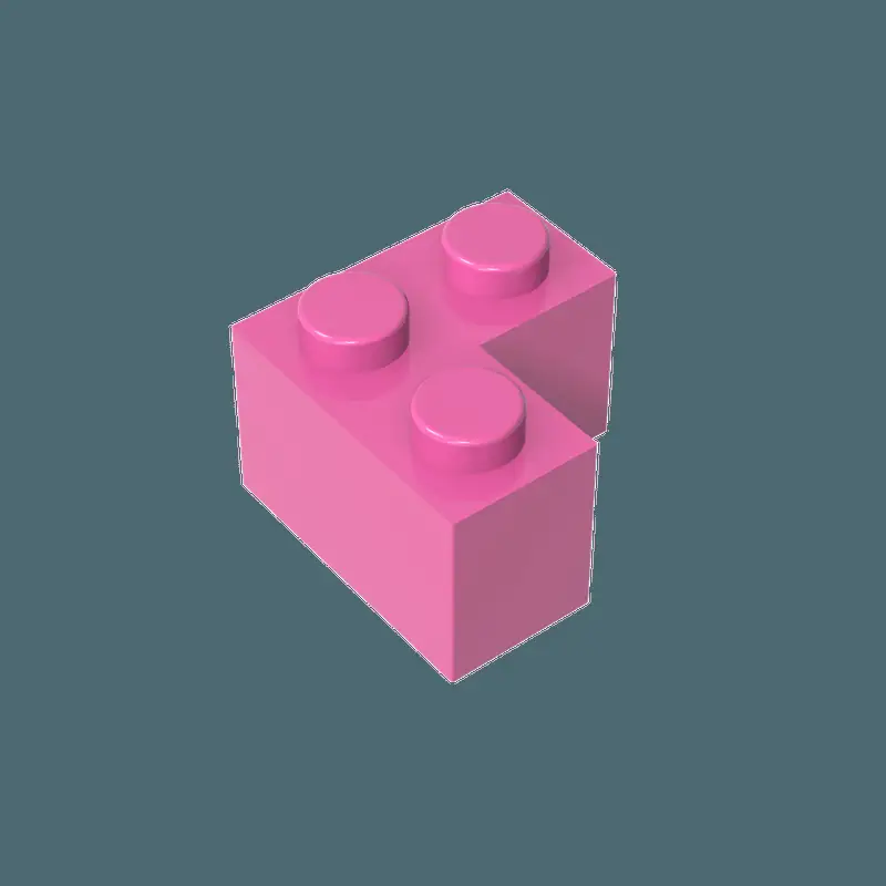 Pink 2x2 Right Angle Lego Block 50g - Image 34