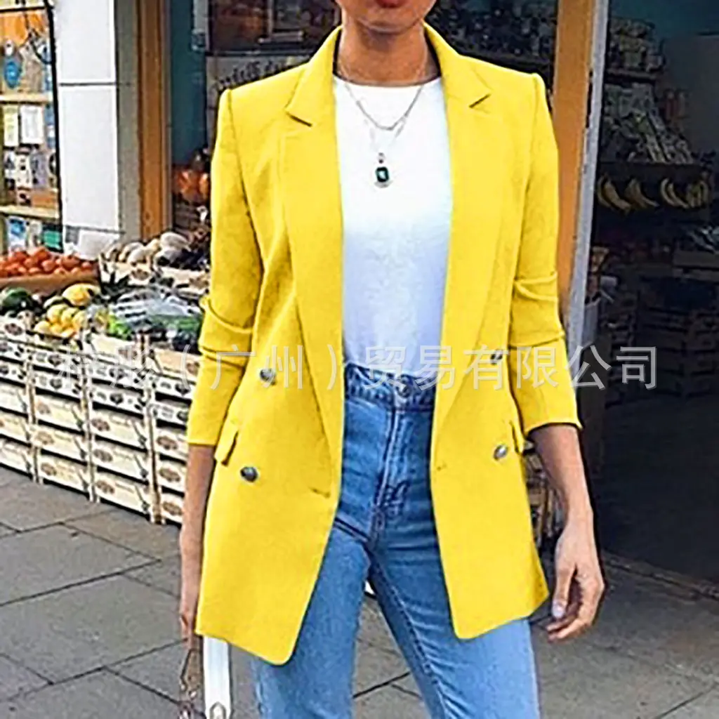 Women's Light Blue Slim Fit Jacket Suit with Jeans