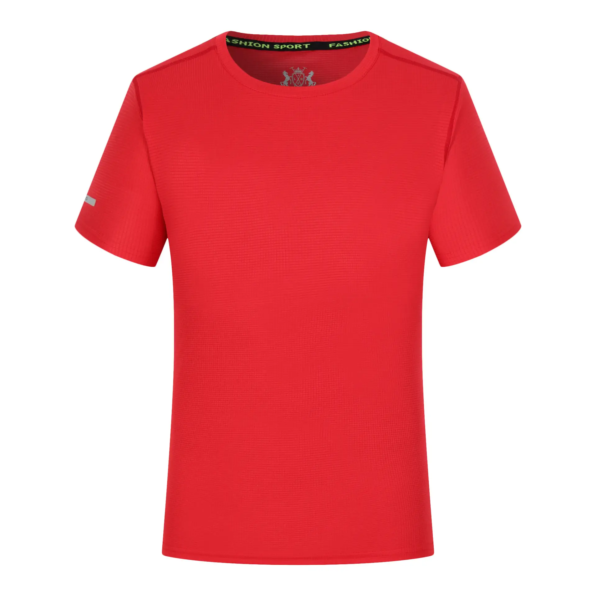 Men Red Cotton Round Neck T-Shirt - Image 2