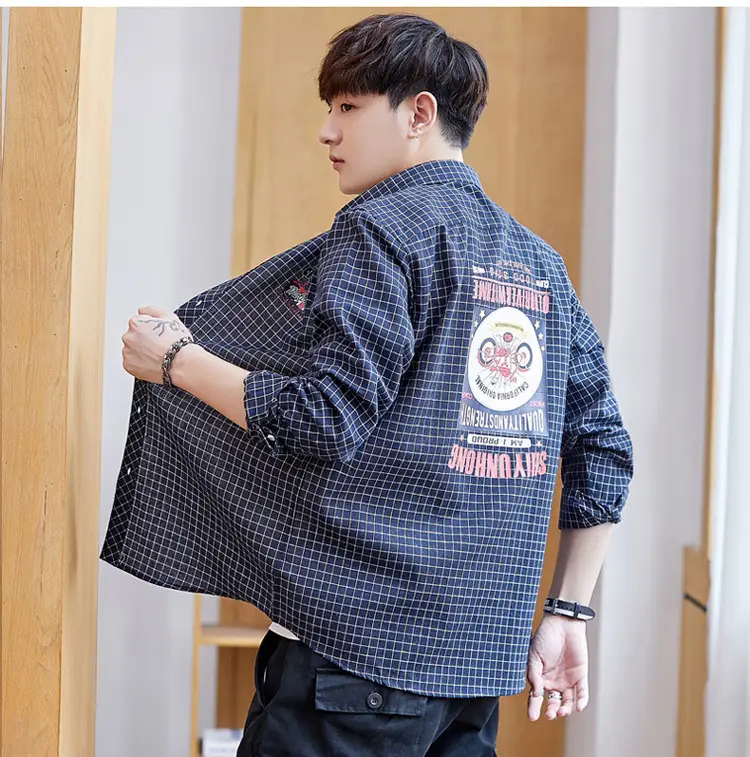 Men Striped Slim Fit Shirt Jacket Korean Style — feature 10