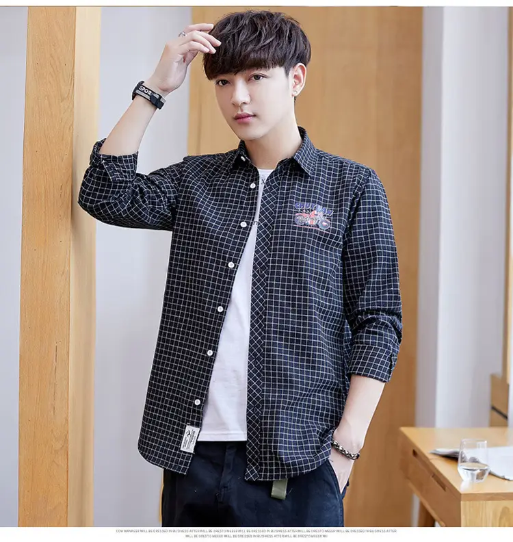 Men Striped Slim Fit Shirt Jacket Korean Style — feature 14