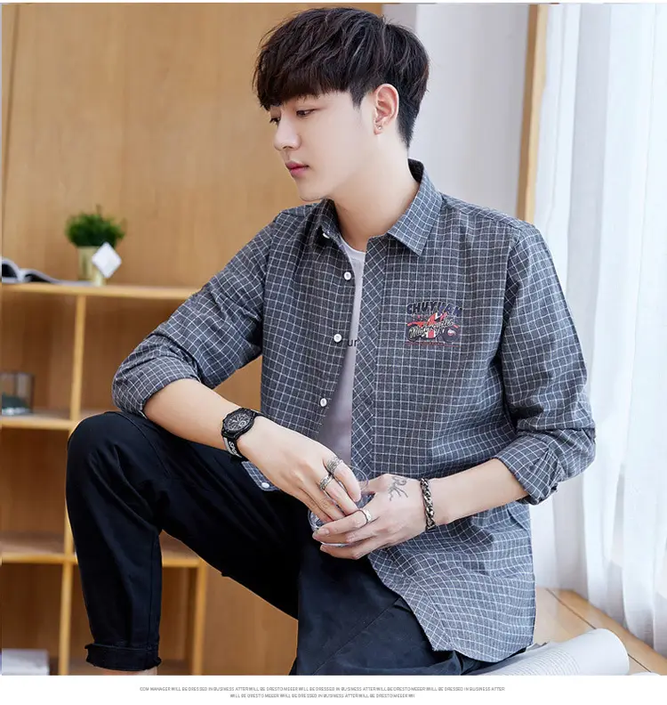 Men Striped Slim Fit Shirt Jacket Korean Style — feature 18