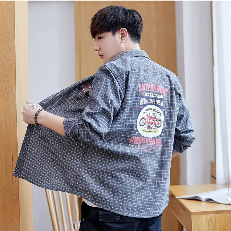 Men Striped Slim Fit Shirt Jacket Korean Style — feature 20