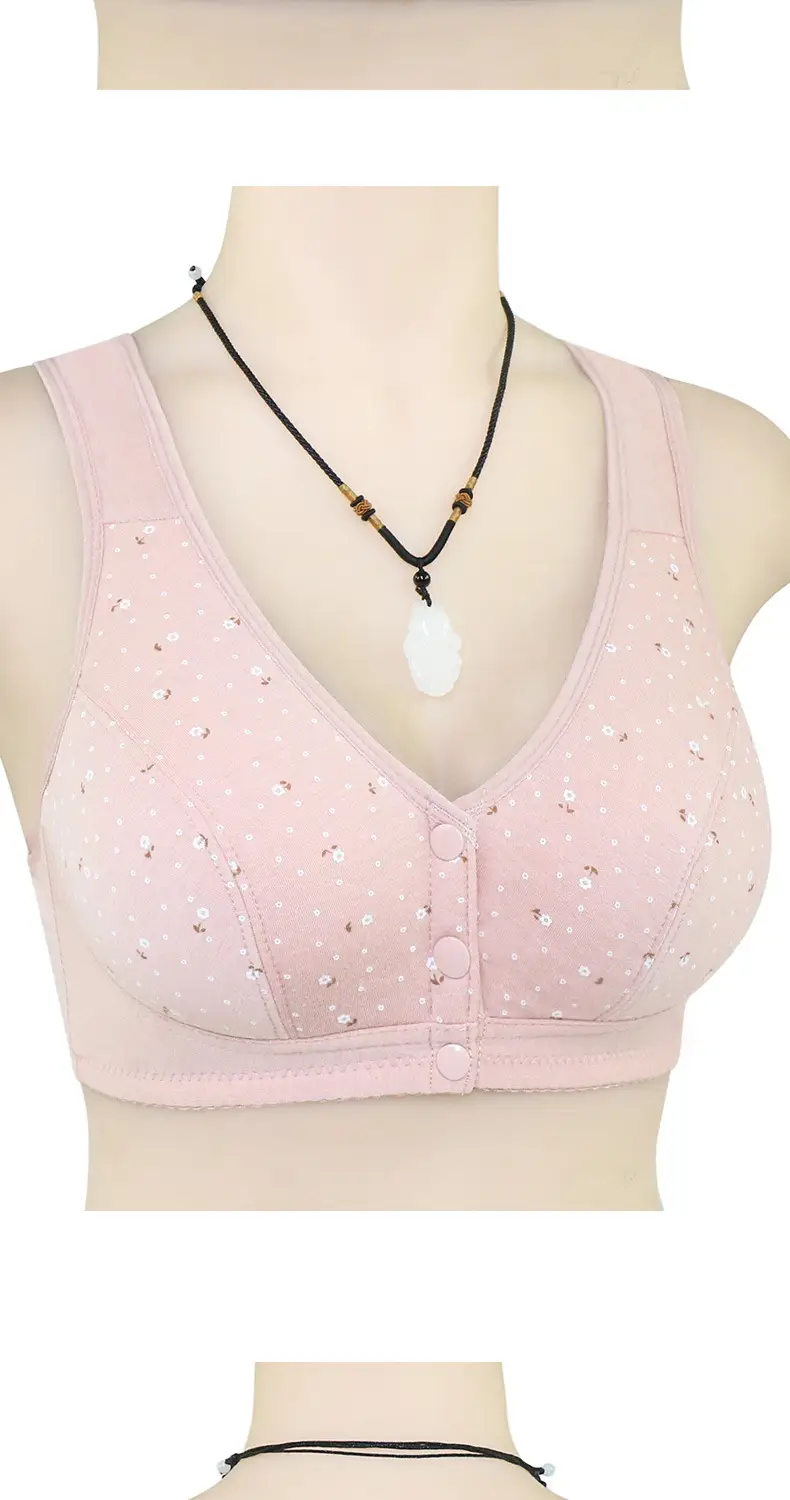 New Front-Clasp Large Bust Bra, Thin Style, Soft Cotton, Vest-Style for Middle-Aged and Elderly Women, Cross-Border Hot-Selling Large Size Bra — feature 32