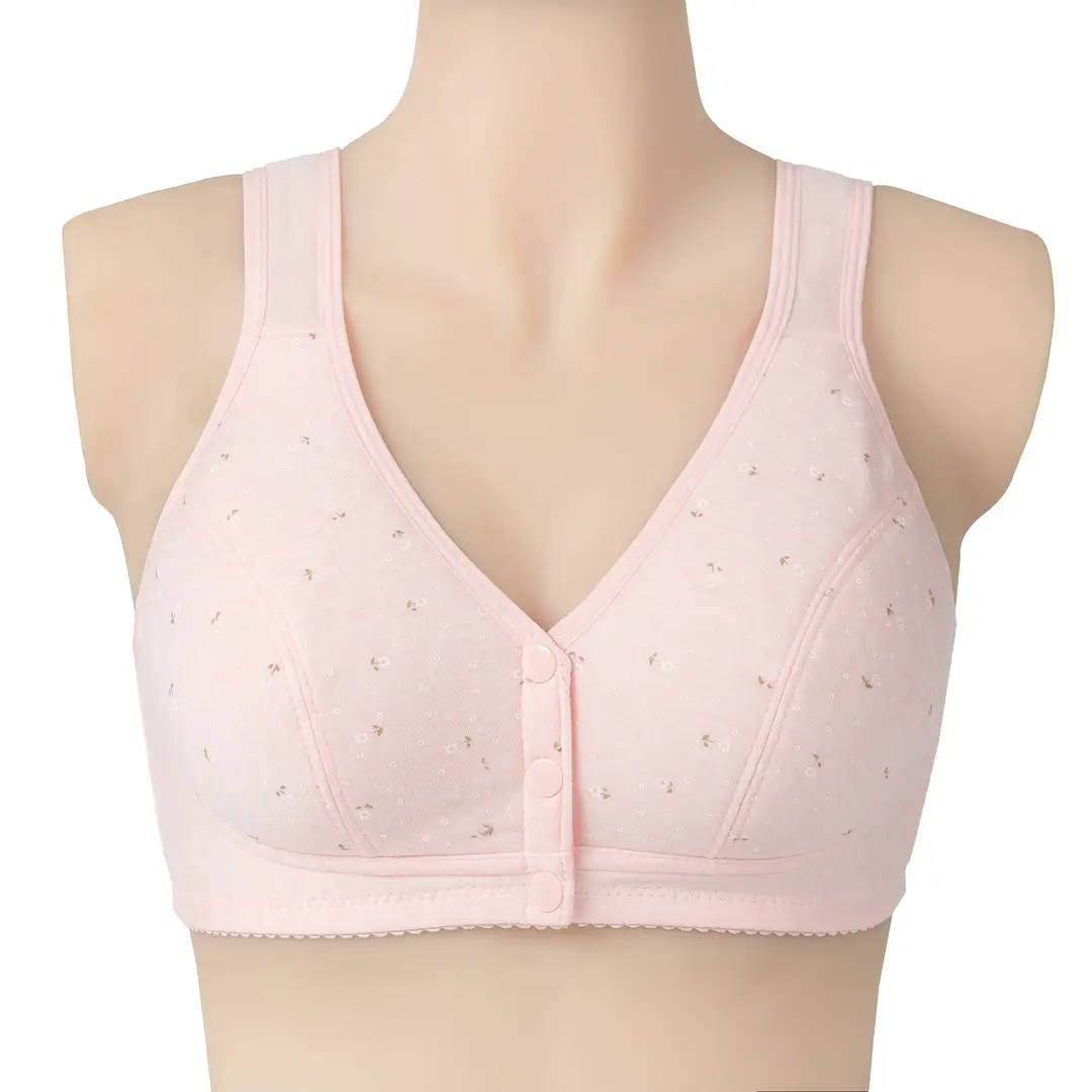 New Front-Clasp Large Bust Bra, Thin Style, Soft Cotton, Vest-Style for Middle-Aged and Elderly Women, Cross-Border Hot-Selling Large Size Bra