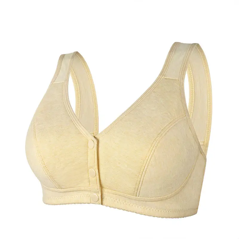 New Front-Clasp Large Bust Bra, Thin Style, Soft Cotton, Vest-Style for Middle-Aged and Elderly Women, Cross-Border Hot-Selling Large Size Bra