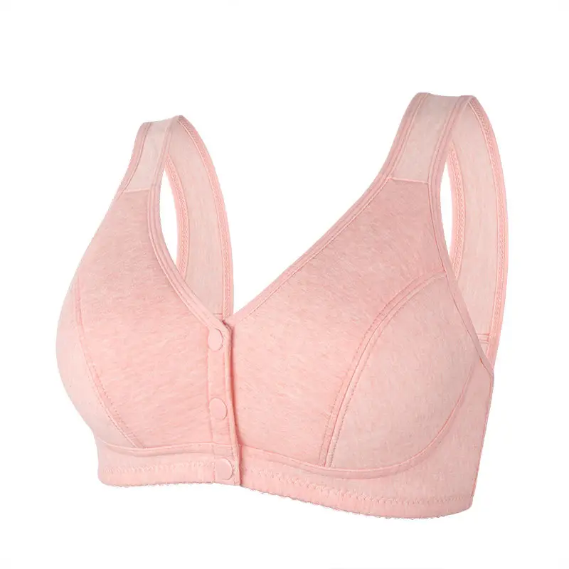 New Front-Clasp Large Bust Bra, Thin Style, Soft Cotton, Vest-Style for Middle-Aged and Elderly Women, Cross-Border Hot-Selling Large Size Bra