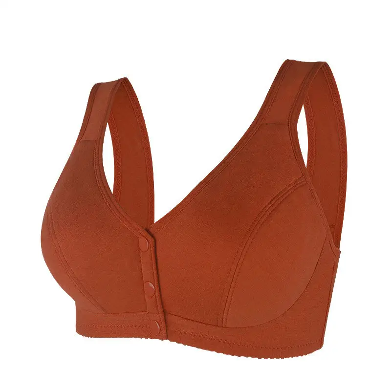 New Front-Clasp Large Bust Bra, Thin Style, Soft Cotton, Vest-Style for Middle-Aged and Elderly Women, Cross-Border Hot-Selling Large Size Bra