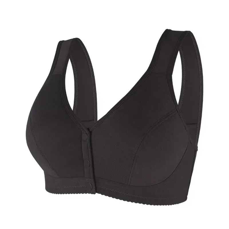 New Front-Clasp Large Bust Bra, Thin Style, Soft Cotton, Vest-Style for Middle-Aged and Elderly Women, Cross-Border Hot-Selling Large Size Bra
