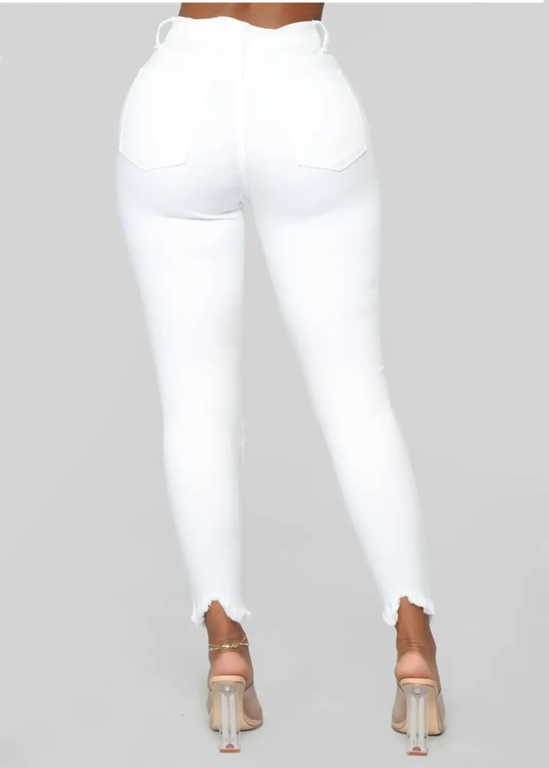 White Ripped Skinny Jeans for Women Summer — feature 2