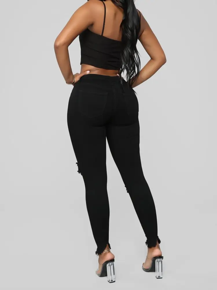 White Ripped Skinny Jeans for Women Summer — feature 8