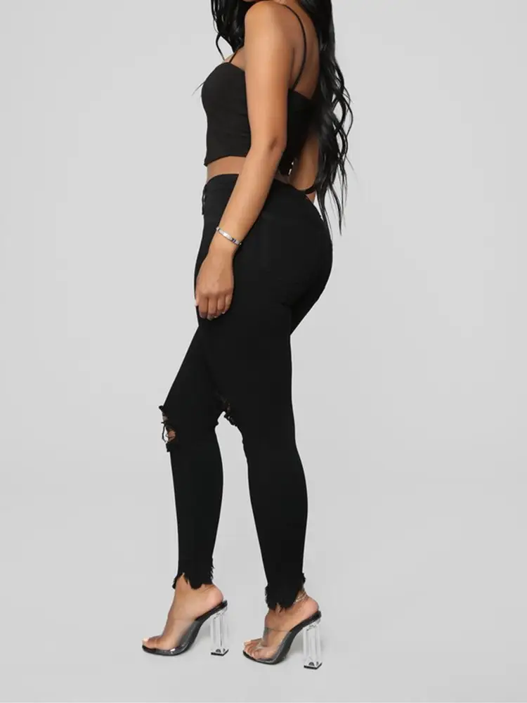 White Ripped Skinny Jeans for Women Summer — feature 9
