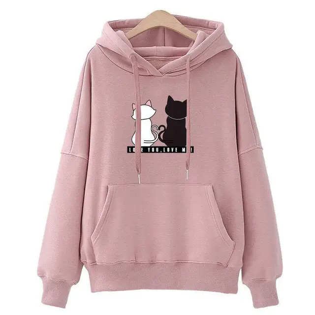 Red Hooded Fleece Women's Hoodie 2023 Winter Korean Style - Image 2