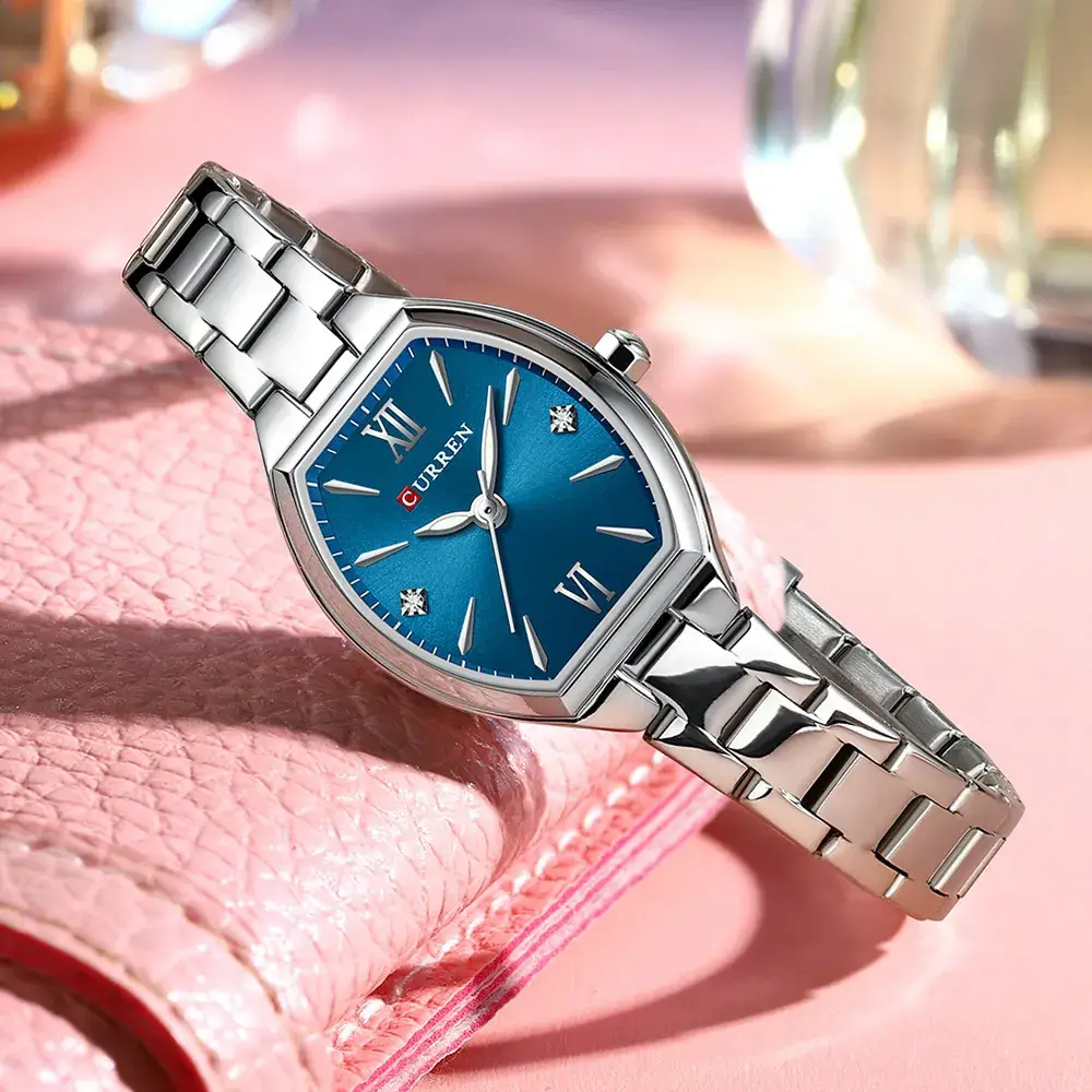Women's Blue Dial Quartz Watch with Steel Band - Image 8