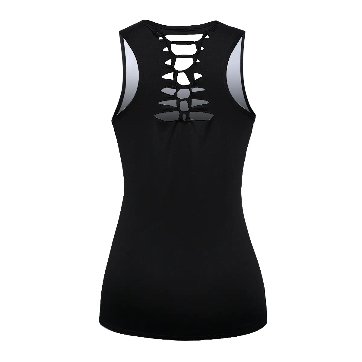 Women's Crosshair Skull Graphic Tank Top Black — feature 15