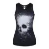 Women's Crosshair Skull Graphic Tank Top Black