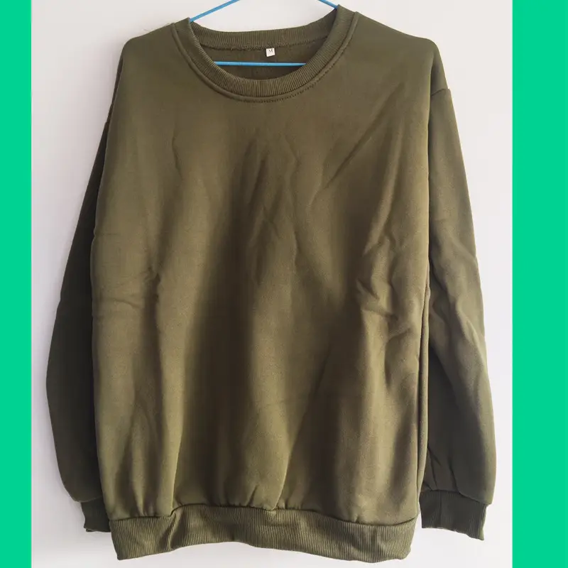 Men Fleece Lined Coat Round Neck Loose Blanket Solid Color