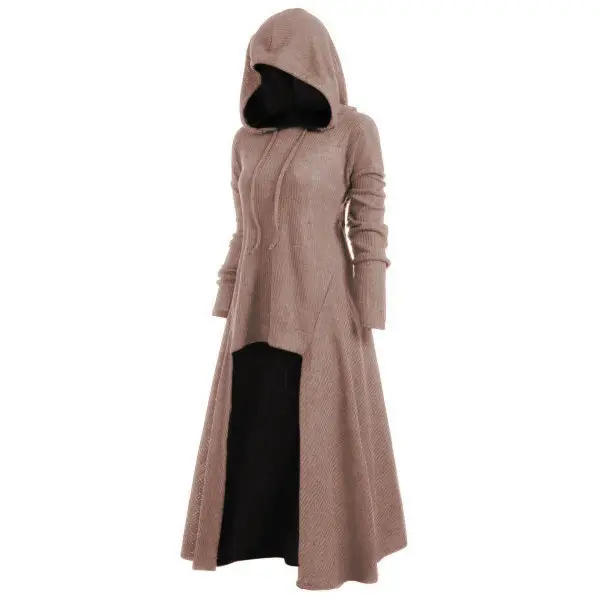 Women's Maroon Hooded Hoodie Jacket Plus Size Loose Fit - Image 7