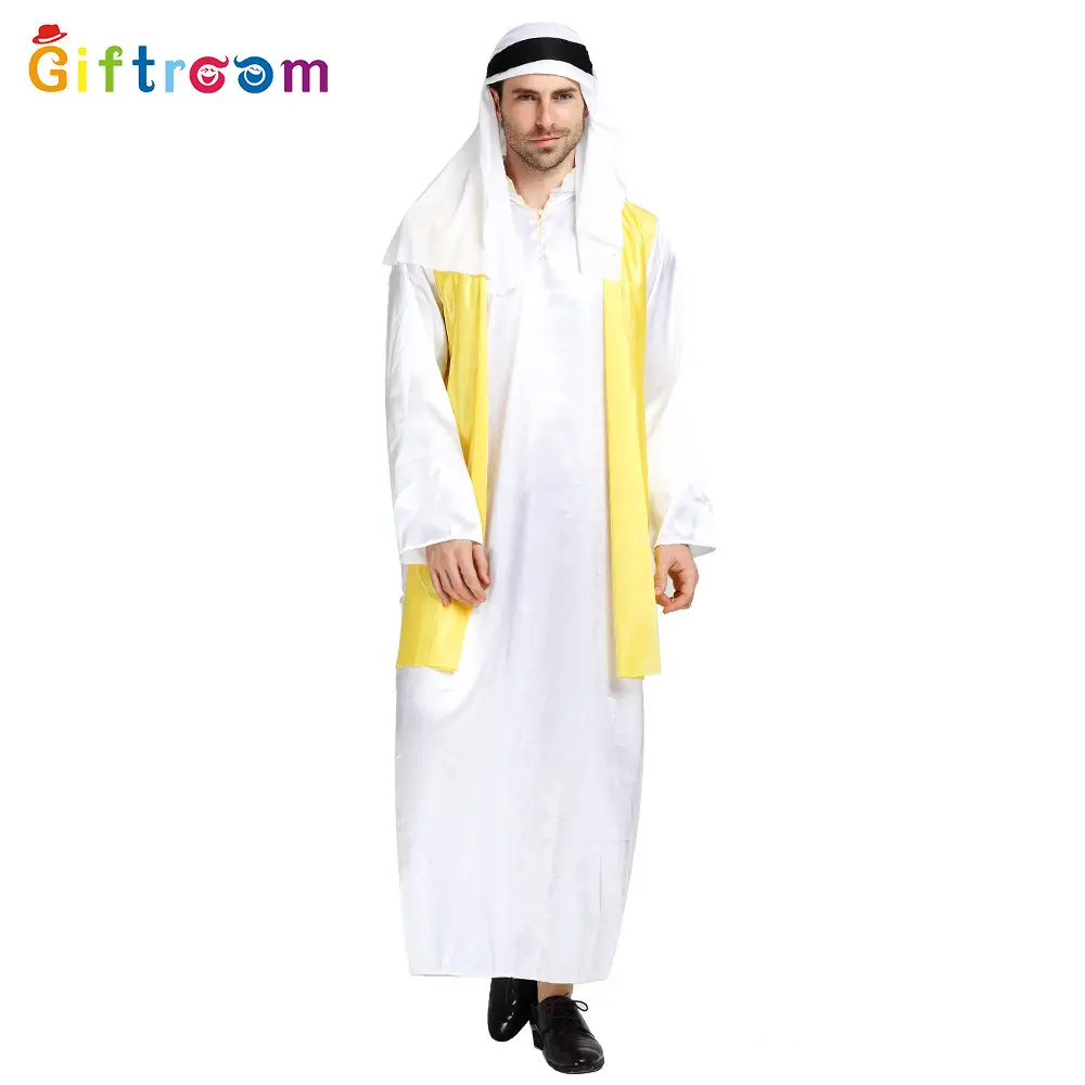 Arabian Gold Vest Party Costume White Long Sleeve - Image 5