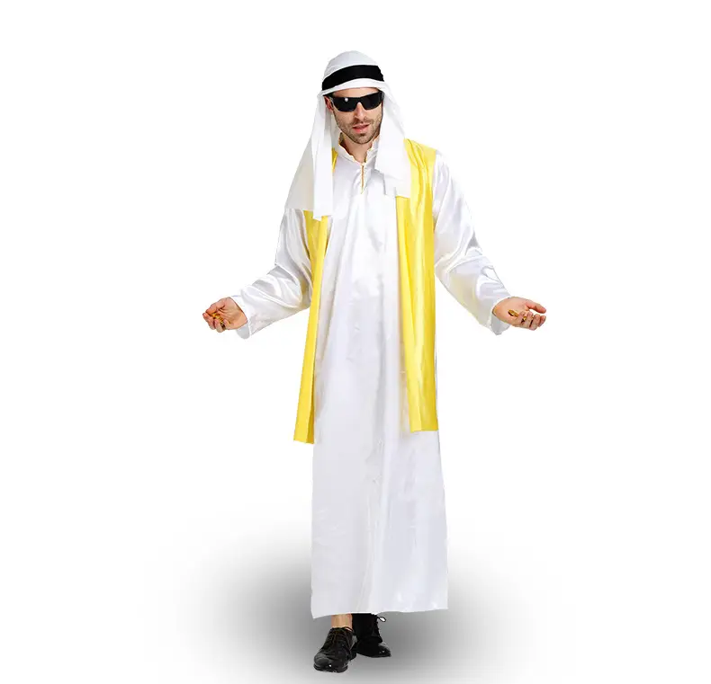 Arabian Gold Vest Party Costume White Long Sleeve — feature 1