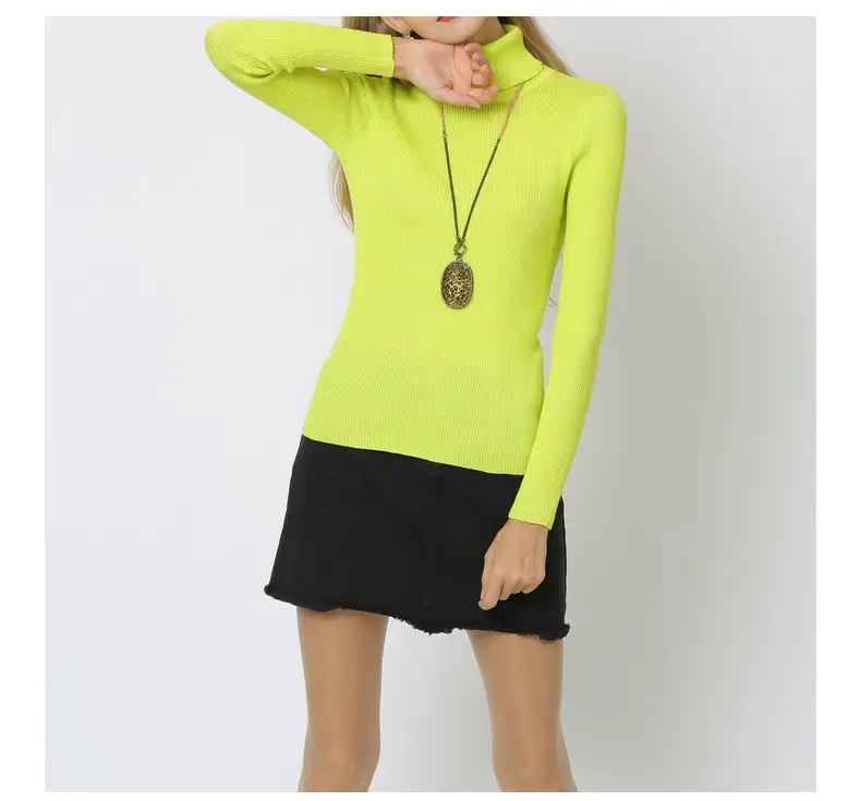 White Turtleneck Knitted Shirt for Women Plus Size — feature 27