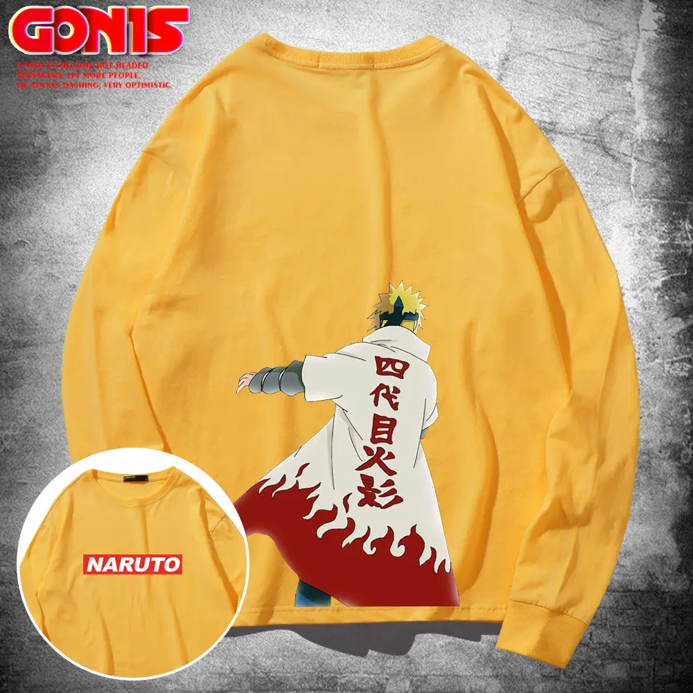 Men Anime Karate Long Sleeve T-Shirt Black Cotton - Image 3