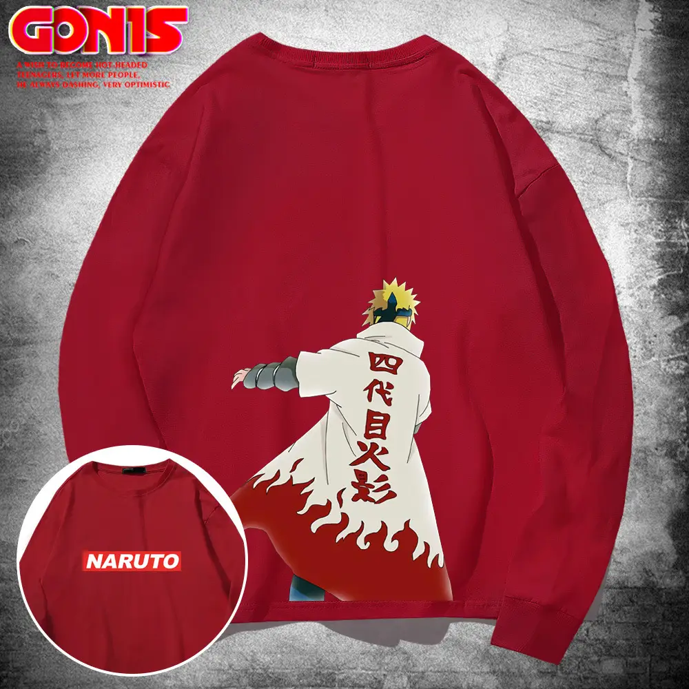Men Anime Karate Long Sleeve T-Shirt Black Cotton - Image 4