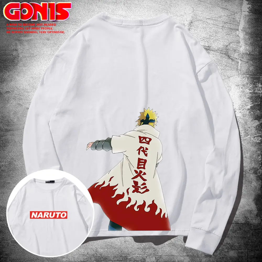 Men Anime Karate Long Sleeve T-Shirt Black Cotton - Image 2