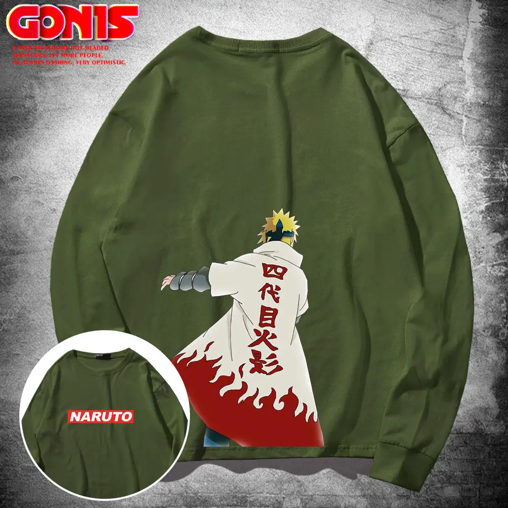 Men Anime Karate Long Sleeve T-Shirt Black Cotton - Image 6