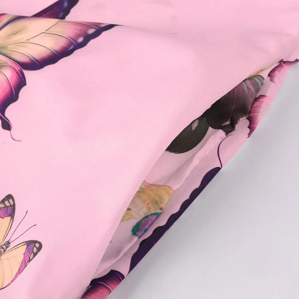 Women Butterfly Print V Neck Long Sleeve Dress Yellow — feature 20