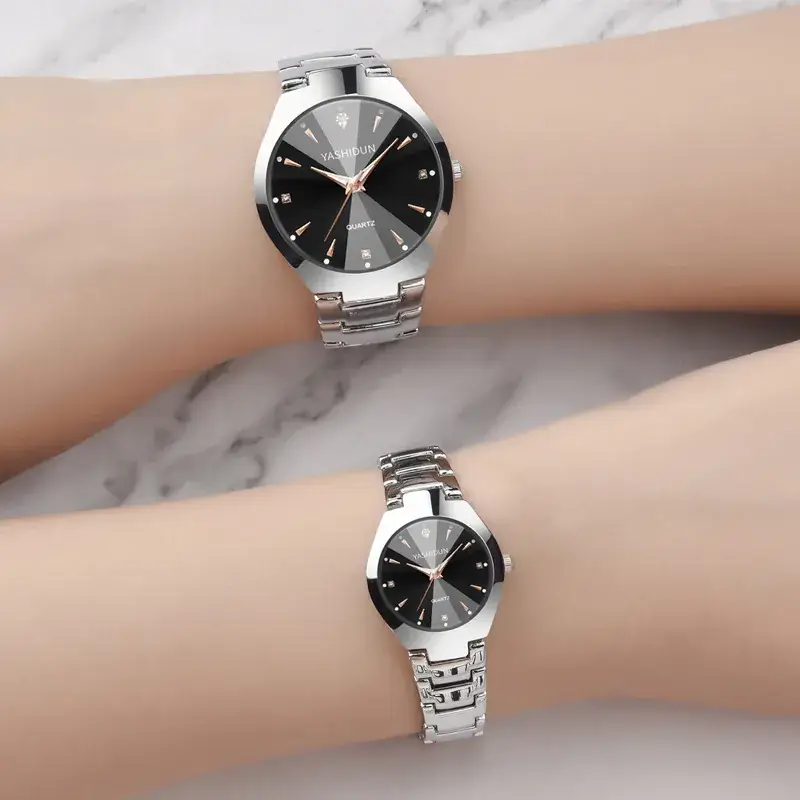 Ashidon Couple Watches Stainless Steel Quartz Band