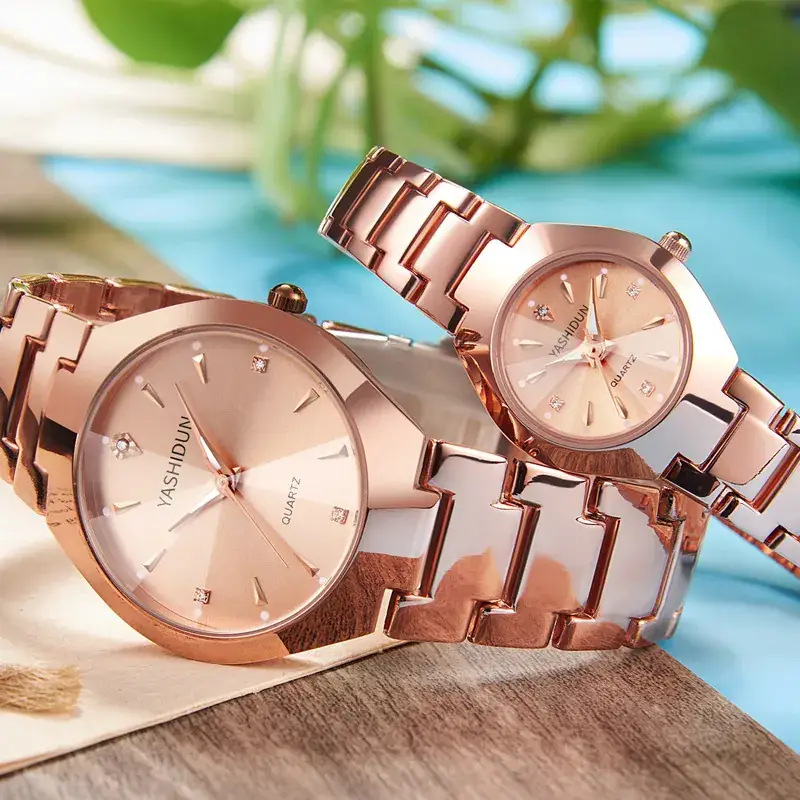 Ashidon Couple Watches Stainless Steel Quartz Band