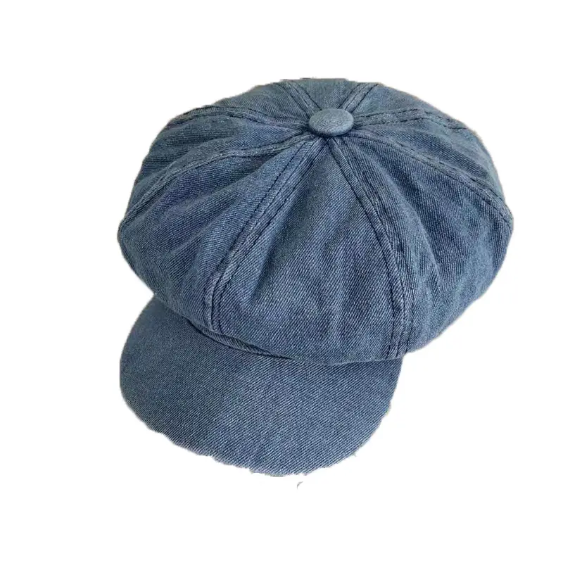 Blue Korean-style Denim Cap for Men Women Loose Casual All-match