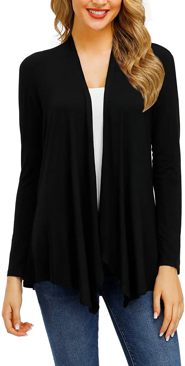 Black Long Sleeve Knitted Cardigan for Women - Image 4