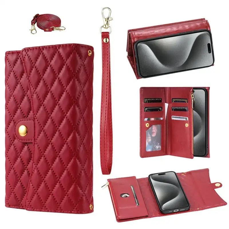 Apple iPhone 17 Air Multi-Zipper Phone Case Leather