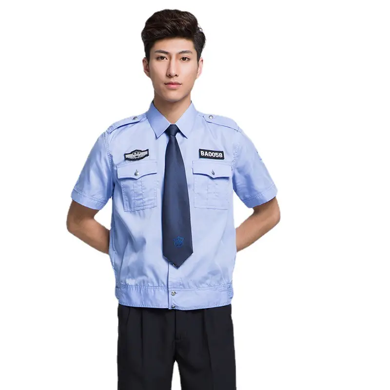 2011 Police Uniform Gray Long Sleeve Shirt Suit for Men Women